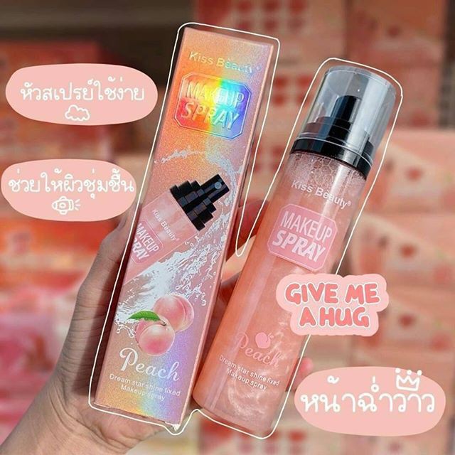 รูปภาพสินค้าแรกของสเปรย์​น้ำแร่ Kiss Beauty Makeup Spray Peach หน้าเงา​ คิสบิวตี้ เมคอัพ สเปรย์พีช ให้เครื่องสำอางติดทนนาน no.2188/2166