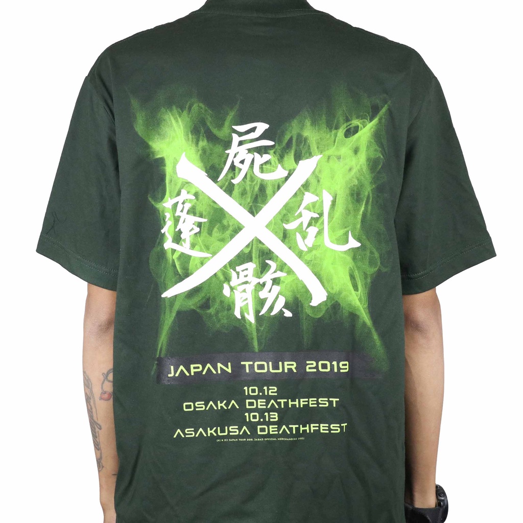 เสื้อยืดผู้ชาย-เสื้อยืด-ลายทัวร์ญี่ปุ่น-edt-สีเขียว-s-5xl