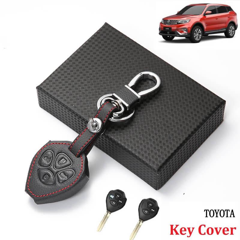 ปลอกกุญแจรถยนต์ แต่งรถ โตโยต้า Toyota / Altis Vigo Innova Fortuner Camry / วัสดุหนังแท้ โลโก้เหล็ก ตรงรุ่น(LZ-11)