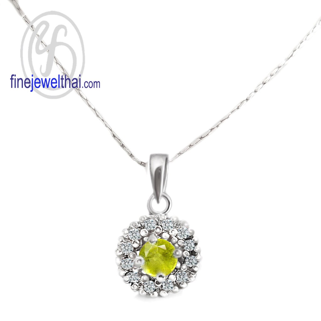 finejewelthai-จี้บุษราคัม-บุษราคัม-จี้พลอย-พลอยประจำเดือนเกิด-yellow-sapphire-silver-pendant-birthstone-p1081yl00e