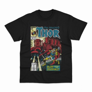 เสื้อยืดโอเวอร์ไซส์เสื้อยืด พิมพ์ลาย Thor VS Celestials Love And ThunderS-3XL