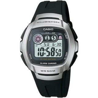 Casio Standard นาฬิกาข้อมือ สายเรซิ่น รุ่น W-210-1AVDF -
black/silver