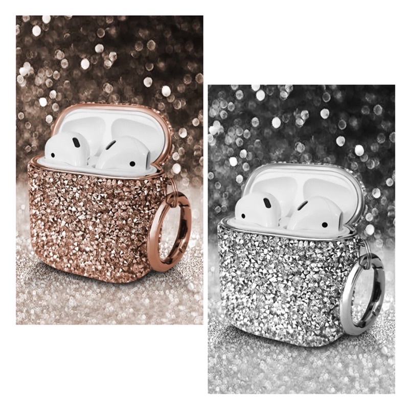 เคสแอร์พอตประดับเพชรเงิน-โรสโกลด์-1-2-pro-3-case-airpods