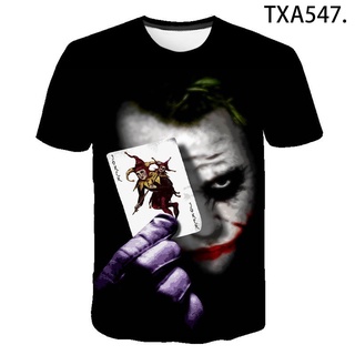 ใหม่ เสื้อยืดลําลอง แขนสั้น พิมพ์ลาย Joker 3 มิติ แนวสตรีท แฟชั่นฤดูร้อน สําหรับผู้ชาย ผู้หญิง