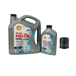 [โค้ด XKULOR ลด200] น้ำมันเครื่องสังเคราะห์แท้ ดีเซล Shell Helix HX8 SYNTHETIC 5W30 5W-30 เชลล์ เฮลิกส์