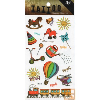 Tattoo ลาย บอลลูน บัลลูน Balloon Toys ของเล่น แท็ททู สติกเกอร์​ HM778