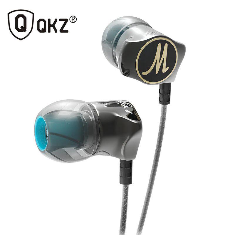 ต้นฉบับ QKZ DM7 สเตอริโอเบสหูฟังขนาด 3.5 มมในหูแฮนด์ฟรีโลหะชุดหูฟังพร้อมไมโครโฟน