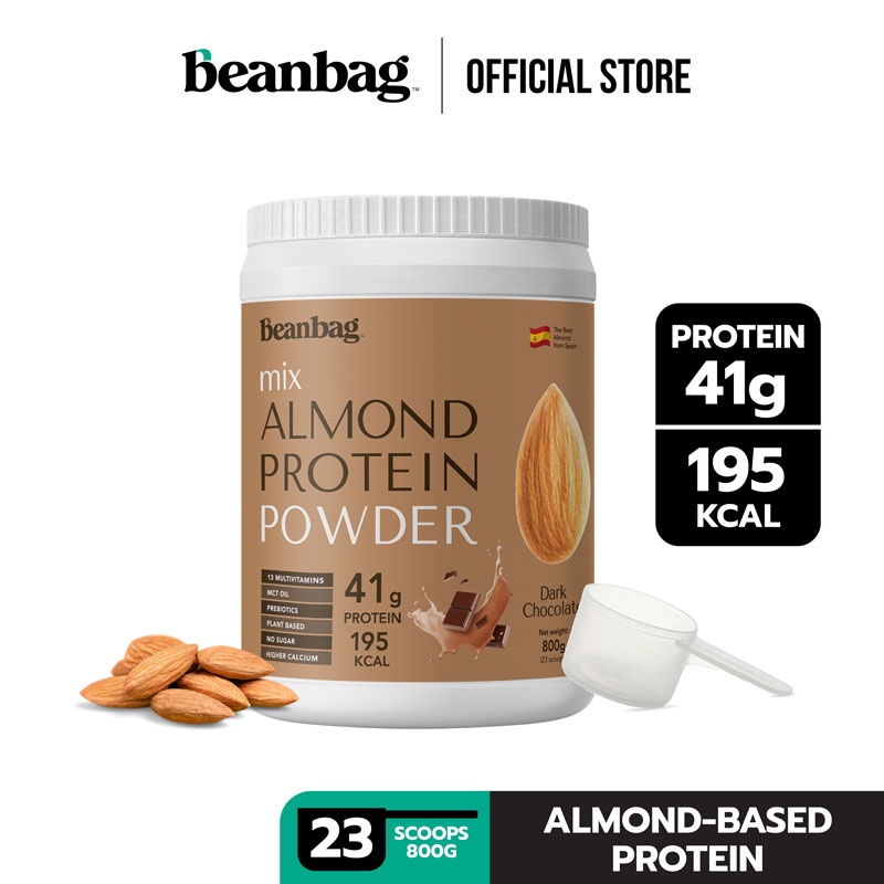 ภาพหน้าปกสินค้าBeanbag Almond Protein Powder รส Dark Chocolate 800g โปรตีนอัลมอนด์และโปรตีนพืชรวม 5 ชนิด รสช็อคโกแล็ต
