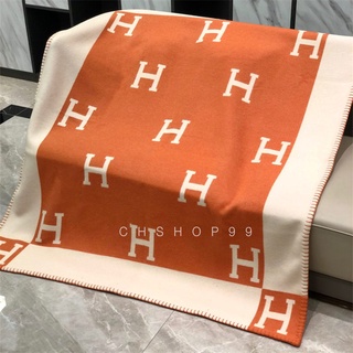 ผ้าห่มhermes ผ้าแคชเมียร์นำเข้า ผ้าห่มแบรนด์​เนม ขนาด140*175 งานนำเข้าผ้าหนานุ่ม ผ้านวม ผ้าคลุมเตียง ส่งฟรี