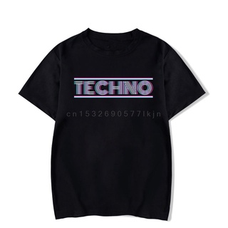 เสื้อยืดผ้าฝ้ายเสื้อยืดคอกลม ผ้าฝ้าย พิมพ์ลาย Techno Dance DJ Music Underground สีดํา แฟชั่นสําหรับผู้ชายL XL  XXL 3XL