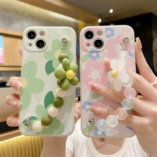Compatible For Reno 10 Pro+ OPPO A98 A58 A38 A18 A78 A17 A17K A74 A95 A96 A76 A16 A54 A15 A53 A52 A92 A91 A93 A31 A5 A9 2020 A7 A12 A5S F11 F9 เคสโทรศัพท์มือถือ ลายดอกไม้ พร้อมสายคล้องมือ สไตล์เกาหลี สําหรับ
