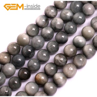 หินมงคล หินนำโชค หินตาเหยี่ยว สำหรับทำเครื่องประดับ 6/8/10/12/14mm Natural Eagle Eye Stone Beads Loose Bead For Jewelry