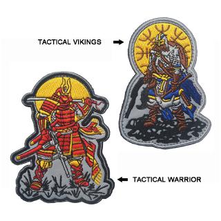 Japan Samurai Armour and Vikings Warrior Armour patch Military Tactical  Badge Hook &amp; Loop Fastener Patch