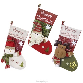 3pcs Reusable Cute DIY Home Decor Party Holiday Large Capacity Portable Tree Hanging Kids Adults Christmas Stockings