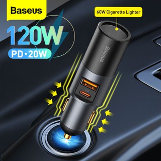 Baseus ที่ชาร์จในรถยนต์ Usb 120W 4.0 Qc4.0 Qc3.0 Pd Type C ชาร์จเร็ว สําหรับซ็อกเก็ตที่จุดบุหรี่ในรถยนต์ 12-24V