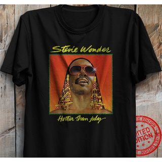 เสื้อยืดวงดนตรีผ้าฝ้ายแท้ คอลูกเรือ80ster Than July Stevie Wonder Pop R&amp;B แจ๊ส เพลงพังก์S,4XLall size