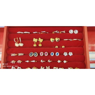 ภาพขนาดย่อของภาพหน้าปกสินค้าต่างหูทองแท้90/% งานจิวเวลรี่ New จากร้าน jayongvor บน Shopee