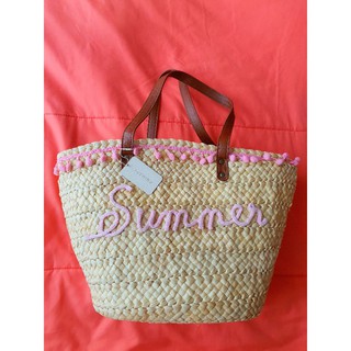 Primark Basket Beach Bag มือสอง กระเป๋าสาน กระเป๋าชายหาด กระเป๋าเที่ยวทะเล งานหิ้วจากฝรั่งเศส