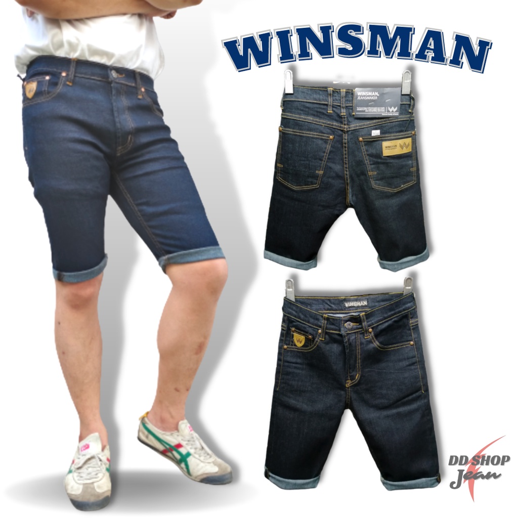 รูปภาพของWINSMAN รุ่น S311 กางเกงยีนส์ขาสั้น ยีนส์ยืด สีเข้ม กระเป๋าหลังติดป้ายหนังเท่ส์มากๆลองเช็คราคา
