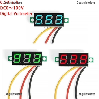 Coagulatelove.☪แผงโวลต์มิเตอร์ จอแสดงผลแรงดันไฟฟ้า Dc 0-100V Wires Led 3-Digital ขนาดเล็ก