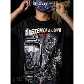 เสื้อยืดโอเวอร์ไซส์เสื้อยืดผ้าฝ้าย พิมพ์ลาย NTS SYSTEM OF A DOWN SOAD TOXICITY HEAVY METAL ROCK BAND EDITION 17R296S-3XL