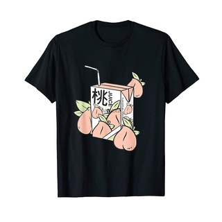 เสื้อยืด พิมพ์ลายการ์ตูนญี่ปุ่น Kawaii Otaku Aesthetic Peach Juice ยุค 90