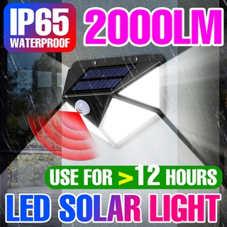 โคมไฟติดผนัง พลังงานแสงอาทิตย์ 20W LED Ip65 ตรวจจับการเคลื่อนไหว 3 โหมด เวลาทํางาน 12 ชั่วโมง กันน้ํา สําหรับสวนกลางแจ้ง