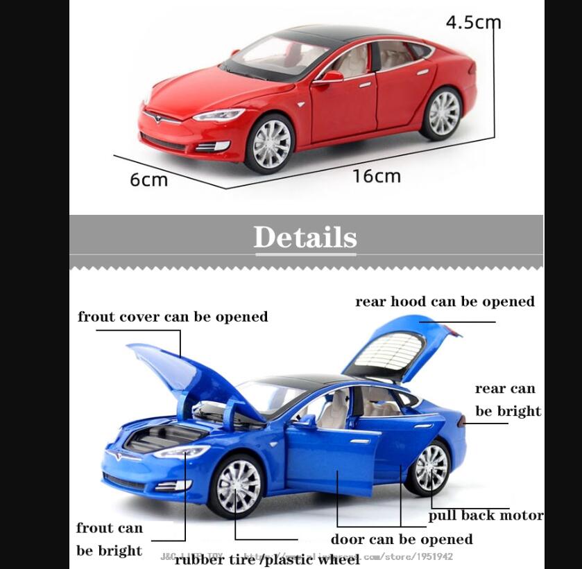 โมเดลรถยนต์-1-32-tesla-model-s-แบบดึงถอยหลัง-ของเล่นสําหรับเด็ก