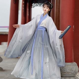 เสื้อคลุมสีทึบ Hanfu ดั้งเดิม ปริมาณมาก ทุกวันชายและหญิง สไตล์เดียวกัน ชุดจีนโบราณ