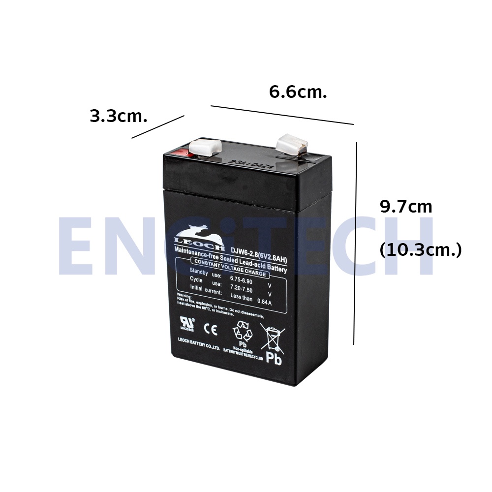 leoch-แบตเตอรี่-แห้ง-djw6-2-8-6v-2-8ah-vrla-battery-แบต-สำรองไฟ-ups-ไฟฉุกเฉิน-รถไฟฟ้า-ตาชั่ง-ประกัน-1-ปี