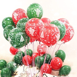 ภาพขนาดย่อของสินค้า10Pcs Latex Christmas Balloons Santa Claus Elk Xmas Tree Christmas Party Balloons Christmas Decoration