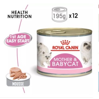 ยกถาด 12 กระป๋อง] Royal Canin Starter Mother &amp; Baby Cat Can Tray โรยัล คานิน อาหารเปียกแม่แมวตั้งท้อง - ให้นม