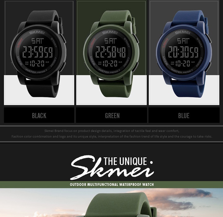 รูปภาพของ SKMEI นาฬิกาข้อมือดิจิตอล กันน้ำ เหมาะใส่เล่นกีฬา มี 3 สี สำหรับผู้ชาย