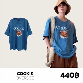 THEBOY-COOKIE เสื้อยืดโอเวอร์ไซส์ไหล่ตก