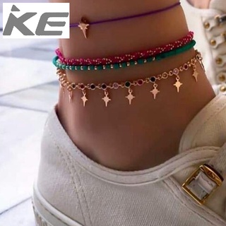 Jewelry Flamingo Small Fish Shell Anklet Set Arrow Heart Diamond Anklet for girls for women lo