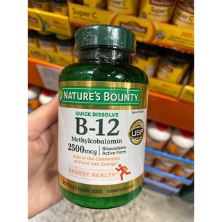 ภาพขนาดย่อของภาพหน้าปกสินค้าexp.08/25 Nature's Bounty วิตามิน B-12 2500 mcg, 300 เม็ดละลายเร็ว จากร้าน aey89.shop_usa บน Shopee ภาพที่ 6