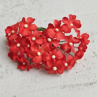 [20 ดอก] ดอกไม้กระดาษ BS1LY200 ดอกไม้ประดิษฐ์ ดอกไม้กระดาษสา ดอกบอสซั่ม ชั้นเดียว 2 cm Artificial Paper Flower