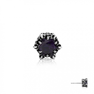 Crown Of Kronos Earring Stud - Purple คริสตัลสีม่วง  **จำหน่ายเป็นชิ้น/ข้าง
