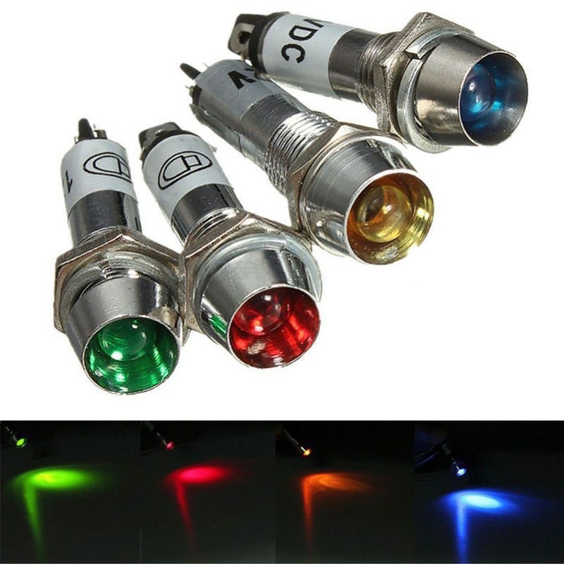 ภาพหน้าปกสินค้า2ชิ้นหลอด lamp LED เหล็ก 8mm 12v 24v 220vรับประกัน7วันมือ1พร้อมส่ง จากร้าน preechaelectronics บน Shopee