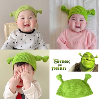 🐲พร้อมส่ง🦖New หมวกเด็กเชร็คยักษ์เขียว แบบไหมพรม น่ารักมากๆ กำลังเป็นที่นิยม