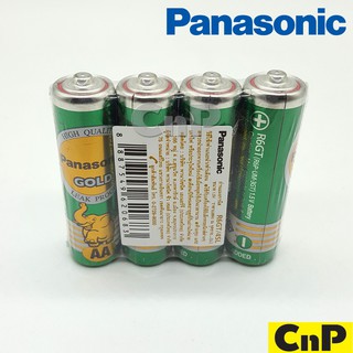 [แพ็ค 4 ก้อน] ของแท้! Panasonic ถ่านไฟฉาย ไร้สารปรอท Battery รุ่น GOLD ขนาด AA