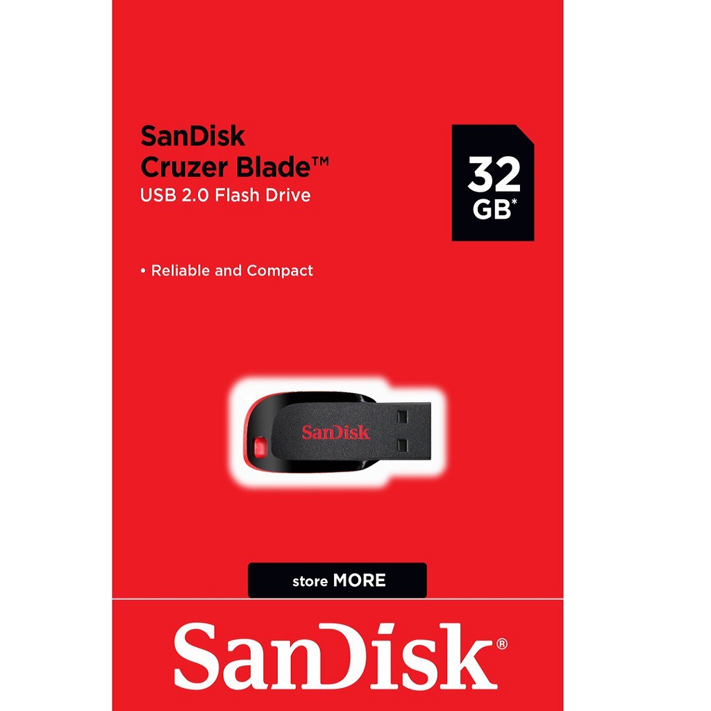 ภาพสินค้าSanDisk CRUZER BLADE USB แฟลชไดร์ฟ 32GB, USB2.0 (SDCZ50-032G-B35, black) จากร้าน sandisk_thailand_officialshop บน Shopee ภาพที่ 1