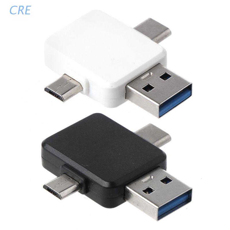 cre-อะแดปเตอร์เชื่อมต่อสมาร์ทโฟน-8pin-female-to-usb-type-c-micro-usb-male-สําหรับสมาร์ทโฟนแท็บเล็ต-samsung-huawei-xiaomi-oneplus-android