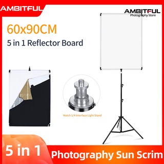 Ambitful กรอบอลูมิเนียมอัลลอย 60 * 90 ซม. 27 นิ้ว * 35 นิ้ว และขาตั้งไฟ 280 ซม. ขนาดใหญ่ 5in1 สีดํา สีเงิน สีทอง สีขาว สําหรับถ่ายภาพ