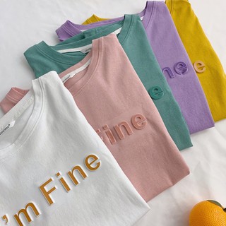 FBAShop 💕เสื้อยืด สีพาสเทลพิมอักษรลายนูน เอาใจสาวหวาน