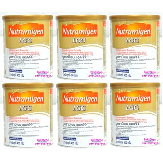 ราคาNutramigen LGG นูตรามีเยน เอลจีจี นมผงสำหรับเด็กแพ้โปรตีนนมวัว กระป๋อง 400 กรัม จำนวน 6 กระป๋อง