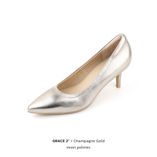 ภาพหน้าปกสินค้าSweet Palettes รองเท้าหนังแกะ Grace 2 inch Champagne gold ซึ่งคุณอาจชอบสินค้านี้