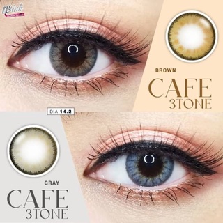 คอนแทคเลนส์ Wink Lens Cafe’3tone(Gray,Brown)ค่าสายตา 0.00 ถึง -5.00