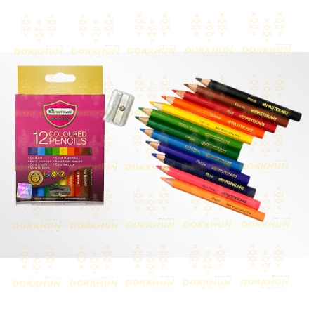 สีไม้-มาสเตอร์อาร์ต-master-art-12-สี-1-หัว-premium-grade-แท่งสั้น-ชุดดินสอสี