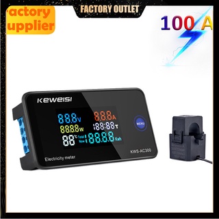 Kws-ac300 6 IN 1 สวิตช์เทอร์โมมิเตอร์ดิจิทัล หน้าจอ LCD AC AC50-300V 100A